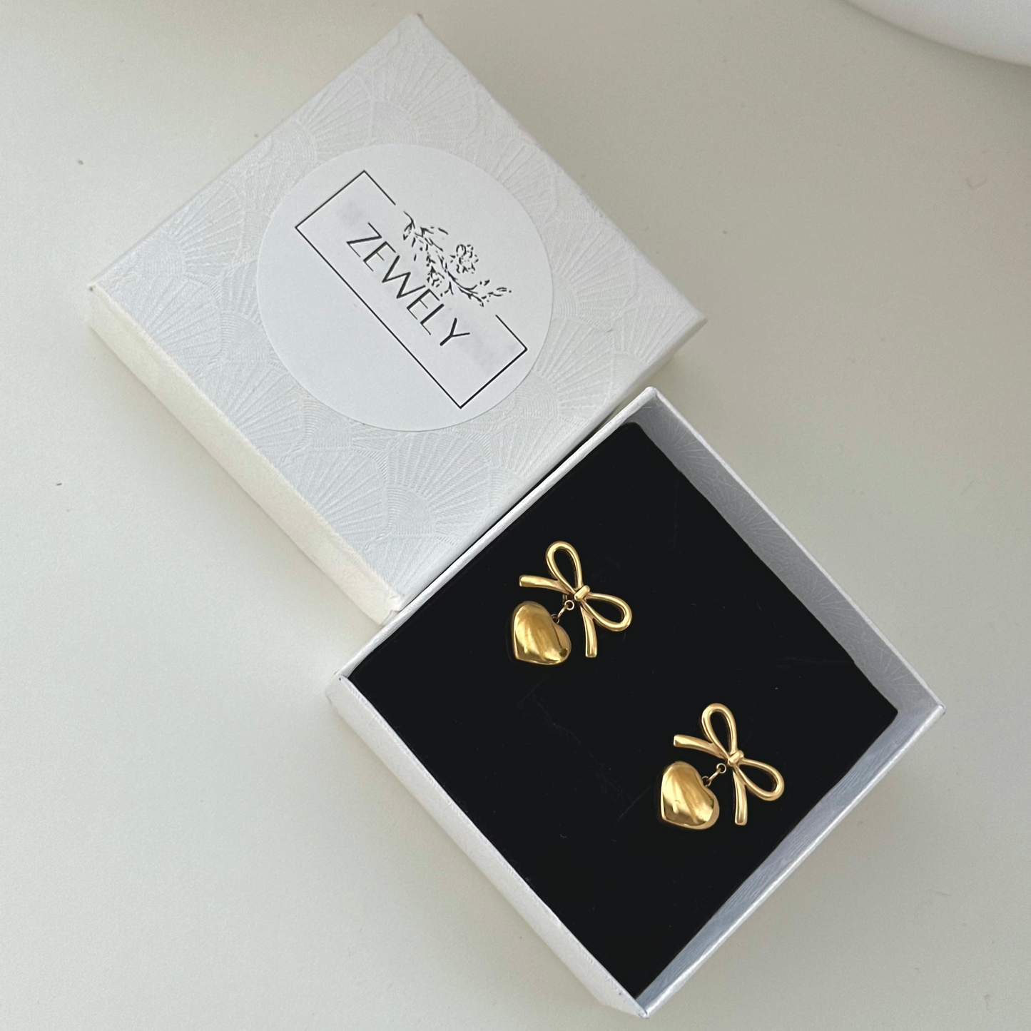 Bow and Heart Earrings