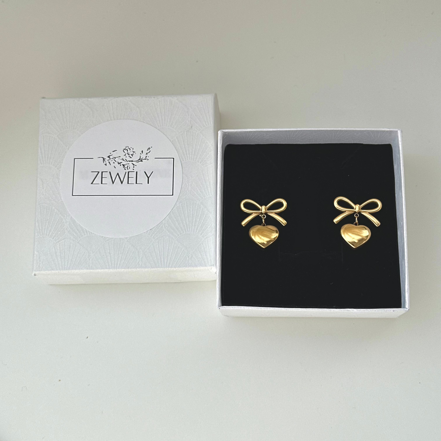 Bow and Heart Earrings