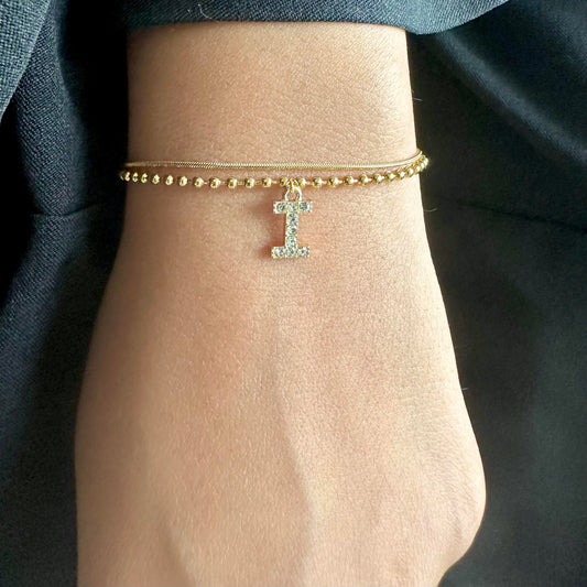 Double Layered Initial Bracelet